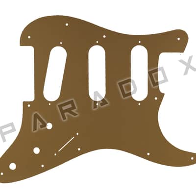 Custom Pickguard For 2000 - Present Made in America Fender Stratocaster Oversized Template with Burns Tri-Sonic Pickups - Gold/Clear/Gold .090" image 1
