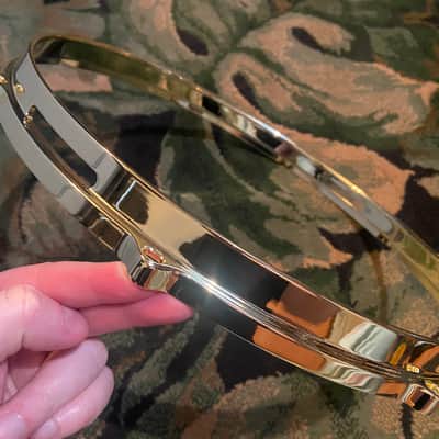 Fly By Night? Brass Die Cast Hoop 14” - 8 Lug - Resonant Side (Bottom) - Brass - Drumhead included image 12