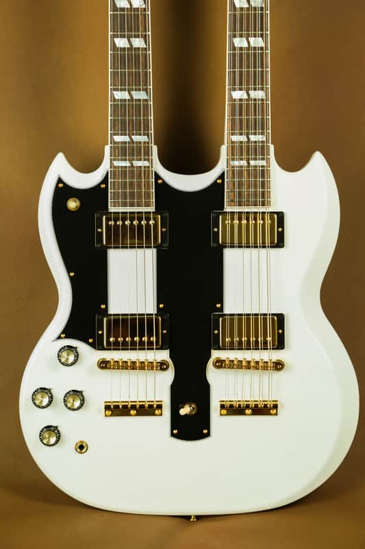 Gibson EDS-1275 Lefty Alpine White Left Handed Double Neck Electric Guitar image 1