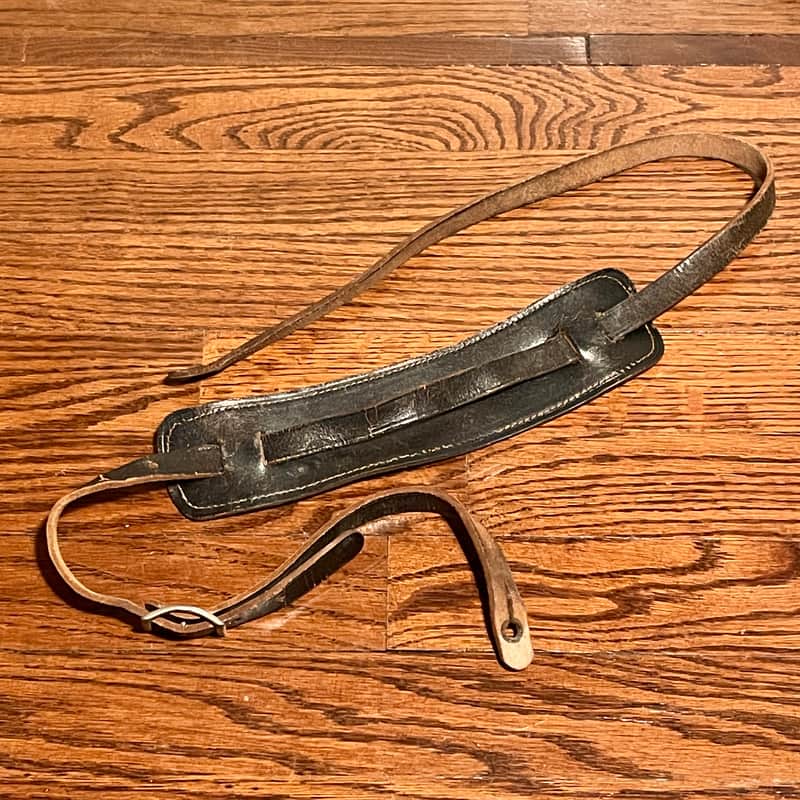 Vintage Fender Black Leather Guitar Strap Circa 1950's 1960's Strat-Tele Pre CBS image 1