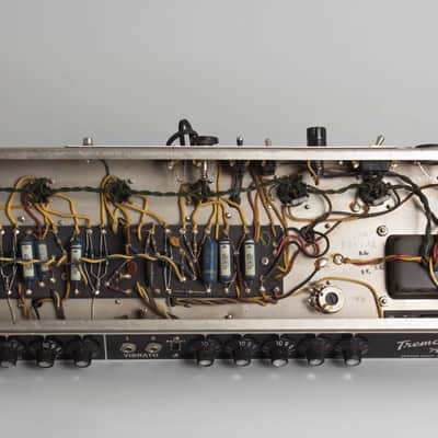 Fender Tremolux AA763 w/Larry Rodgers Reproduction 2x10 Cabinet Piggyback Tube Amplifier (1964), ser. #A01599. image 6