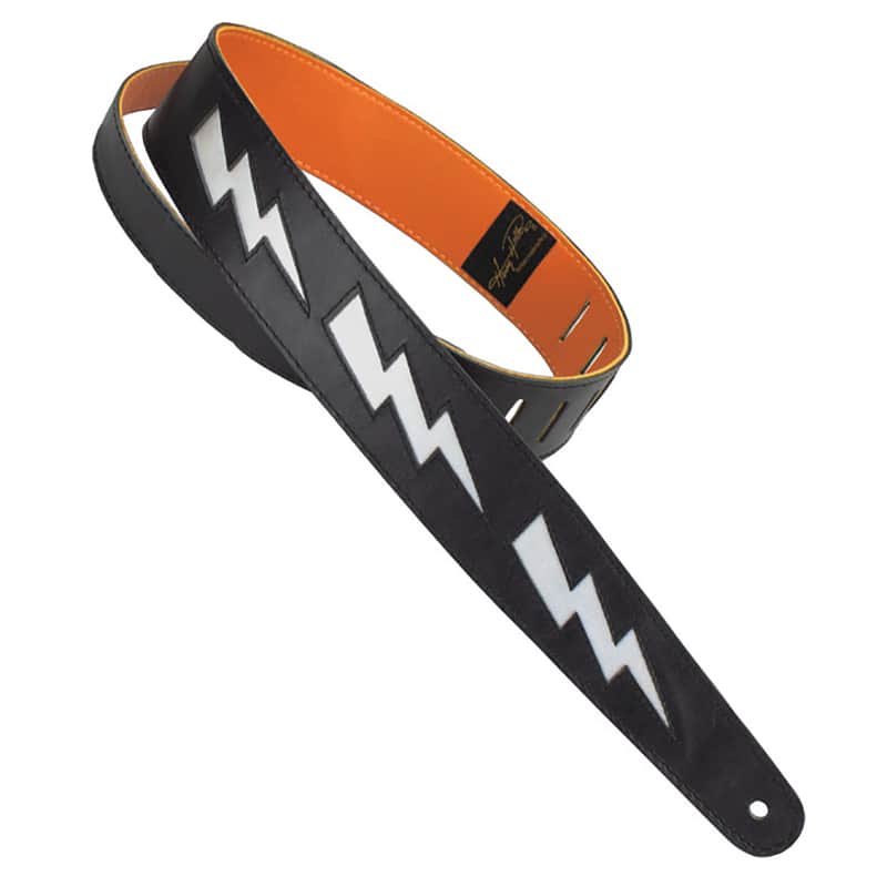 Mint Henry Heller HPDB-SL Bolt Series 2-Inch Wide Guitar Strap, Black & Silver image 1