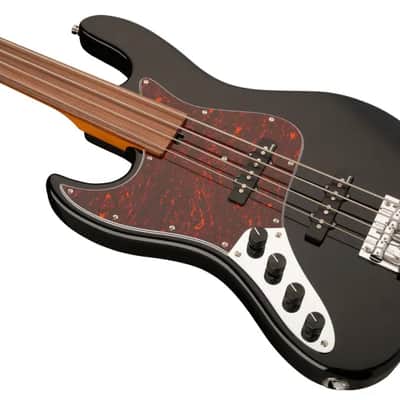 Sadowsky MetroExpress 21-Fret Vintage J/J Bass, Morado Fingerboard, Fretless, Lefthand, 4-String - Solid Black High Polish image 1