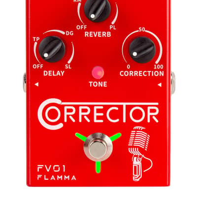 FLAMMA FV01 Vocal Effects Processor Pitch Correction Voice Pedal Vocal Stompbox Microphone Amplifier for Singer Live Singing Streaming Recording with Delay Reverb Acoustic Guitar Playing image 1