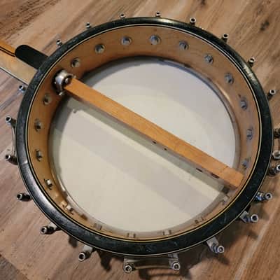 Lyon & Healy F Style 4 String Open Back Tenor Banjo Birds Eye Maple Un Cleaned But Solid image 18