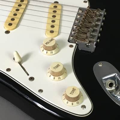 LEFTY! 1986 Vintage Fender Squier ‘62 Left Strat Guitar Fujigen E Serial Relic Mayer Black 1 Tribute 7.2 Lb HSC image 10
