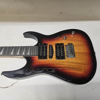GLARRY ELECTRIC GUITAR - SUNBURST MISSING A STRING image 3