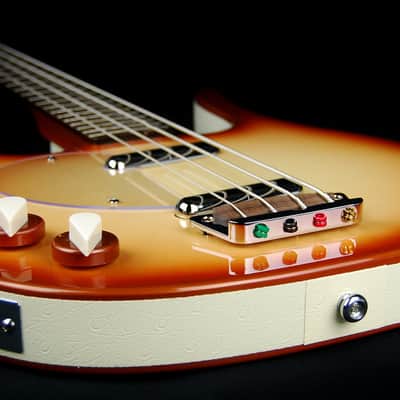 New! Danelectro Lefty 58 Longhorn Short Scale 4-String Electric Bass Copperburst image 5