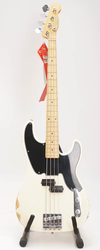 Fender Mike Dirnt Road Worn 4-String Precision Bass (Right-Handed, White Blonde) image 1