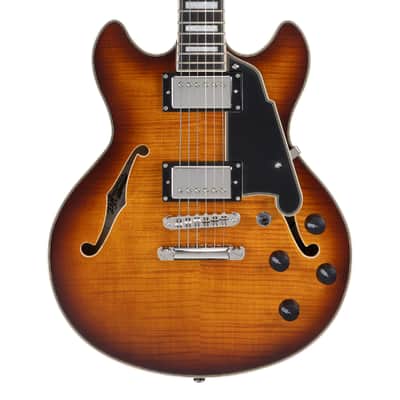 D'Angelico Premier Mini DC Electric Guitar - Dark Iced Tea Burst - B-Stock image 1