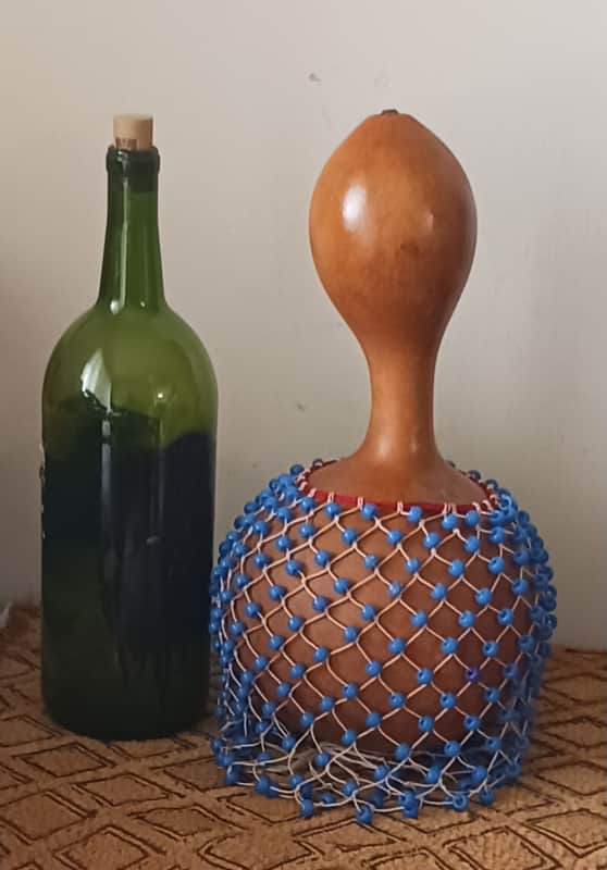 Ghanaian netted gourd rattle (Ewe axatse) image 1