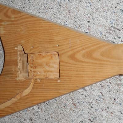 Flying V Charvel Gibson Fender Type Shape Natural Ash Wood Finish Electric Guitar Solid Body, Made in USA Bentley, Year 1980 image 18