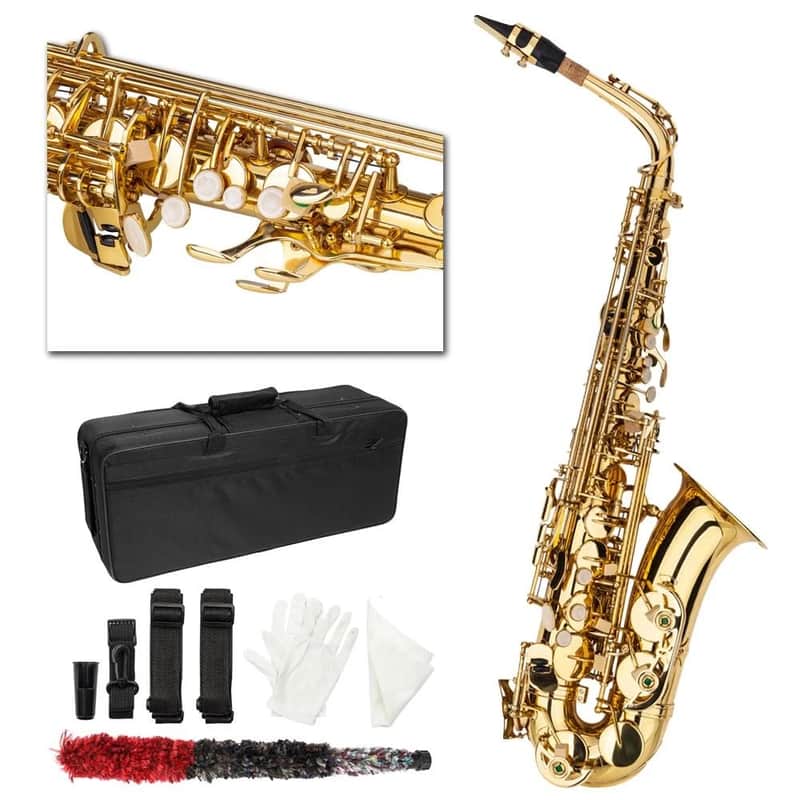 Saxophone Eb Sax Alto E Flat Brass with Mouthpiece & Accessories image 1