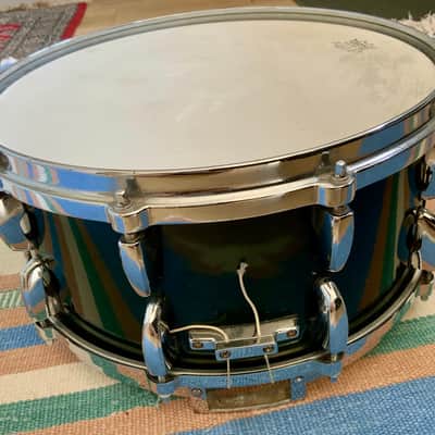 Pearl snare drum 14’’x6.5’’ Pearl masters custom maple shell  1996 - Emerald mist image 5