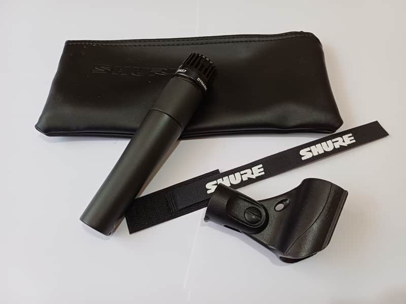 Shure SM57 Cardioid Dynamic Microphone - with zip case and mic clip image 1