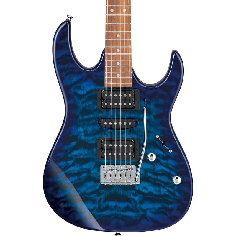 Ibanez GRX70QATBB RX Gio 6-String Electric Guitar, Transparent Blue Burst image 1