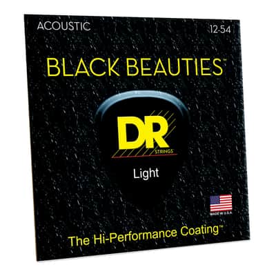 DR Strings BKA-12 Black Beauties Light Acoustic Guitar Strings 12-54 image 2