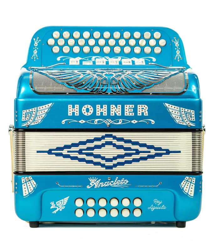 Hohner Anacleto Rey Aguila Two Tone FBE/GCF Compact Accordion - Blue Metallic image 1