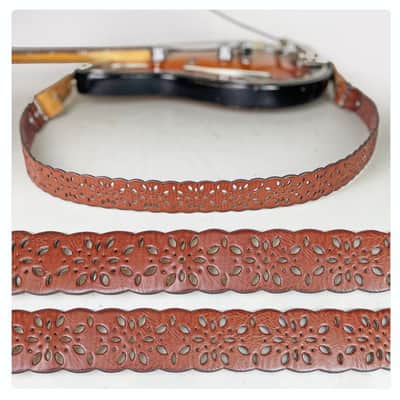 Loft Relics "Lacey Leather" guitar strap (Souldier) one-of-a-kind made at the Wilco Loft image 1