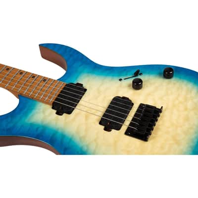 Spira S-500 QAB 500 Series Double Cutaway Mahogany Quilted Maple Top Canadian Roasted Maple Neck 6-String Electric Guitar image 7