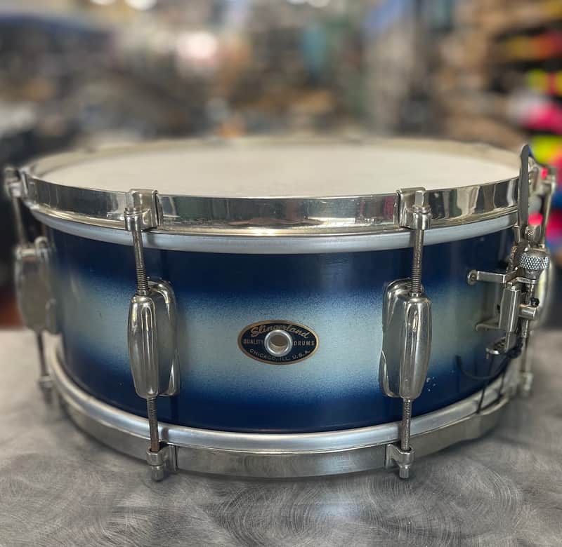Slingerland 5.5x14 Chicago Badge 1956-1959 Radio King Student Model Duco Blue / Silver image 1