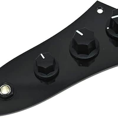 Fully Loaded Control Plate Pre-Wired Control Plate with Wiring Harness for Jazz J Bass Black image 3