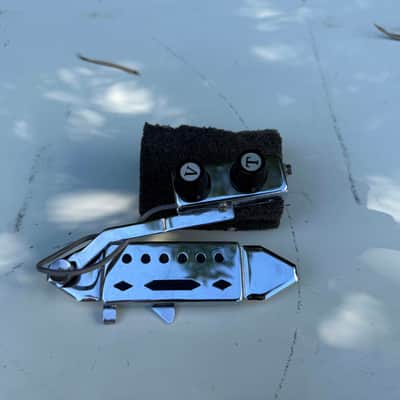 1960s JAX Soundhole Pickup for Acoustic Guitar Chrome GoldFoil Electric Pickup for Teisco Japan Vintage MIJ Menorm KG-1 PU image 1