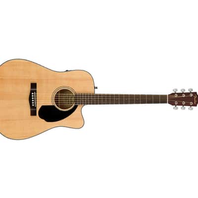 Used Fender CD-60SCE Dreadnought A/E Guitar - Natural w/ Walnut FB image 4