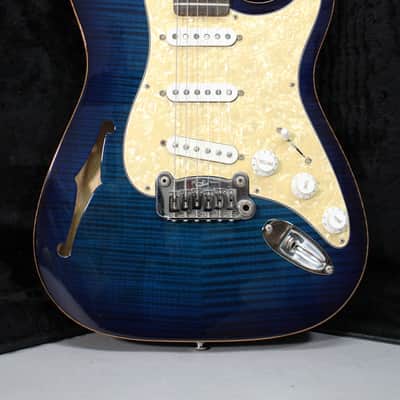 2010 G&L USA Legacy Semi-Hollow Flametop In Blueburst w/OHSC image 2