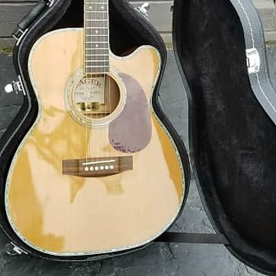 Zager ZAD-80CE OM Acoustic-Electric Guitar w/ Hardshell Case image 5