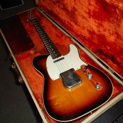 fender Custom Telecaster 1961  (rare)- Sunburst (refin), replaced neck, Super Rare Blonde Fender case!! image 2