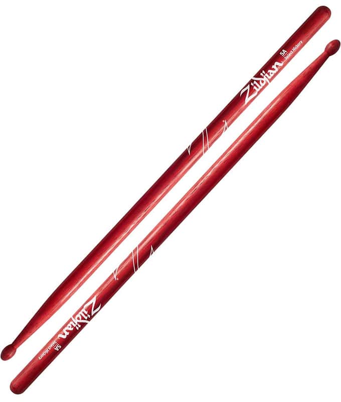 Pre Owned Zildjian 5A Wood Drumsticks - Red | Used image 1
