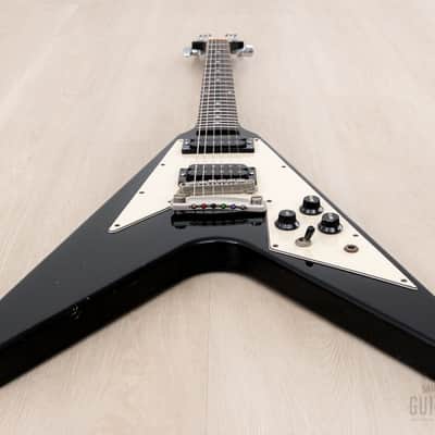 1990 Greco FV-650 Flying V Vintage Guitar Black, Japan Fujigen image 10