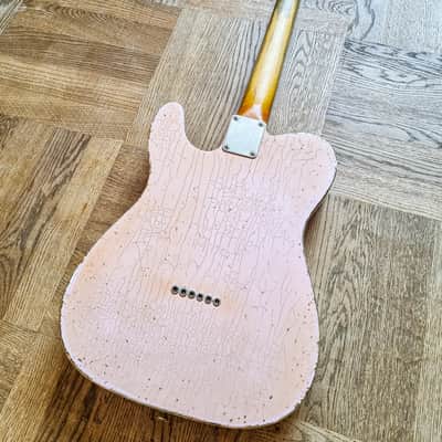 Fender Telecaster Shell Pink with 1966 Jazzmaster neck and red bobbin pickups image 13