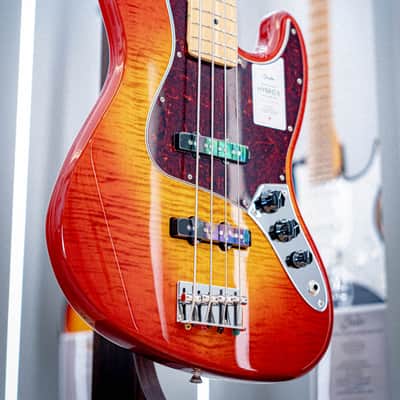 Fender 2024 Collection Made in Japan Hybrid II Jazz Bass – Sunset Orange Transparent image 2