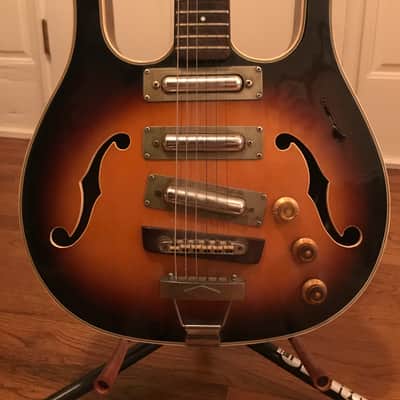 Danelectro neck on a Longhorns body.  Late 1960’s Aged Faded Tobacco Burst image 8