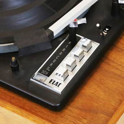 1960s Elac Miracord 50H Miraphon 50 Teak Case Smoked Gray Plastic Dust Cover Vintage Turntable Record Player HiFi Vinyl LP Clean with Manual image 10
