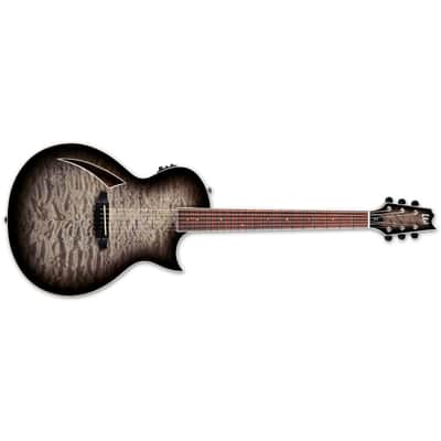 ESP LTD TL-6 Thinline Acoustic-Electric Guitar Charcoal Burst Brand New image 1
