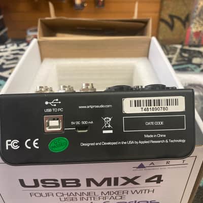 ART USBMIX4 Project Series 4-Channel Mixer with USB Interface 2013 - Present - Black image 2