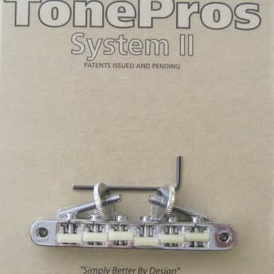 TonePros AVR2G-C Tuneomatic Bridge with G Formula Nylon “66” Saddles Chrome image 1