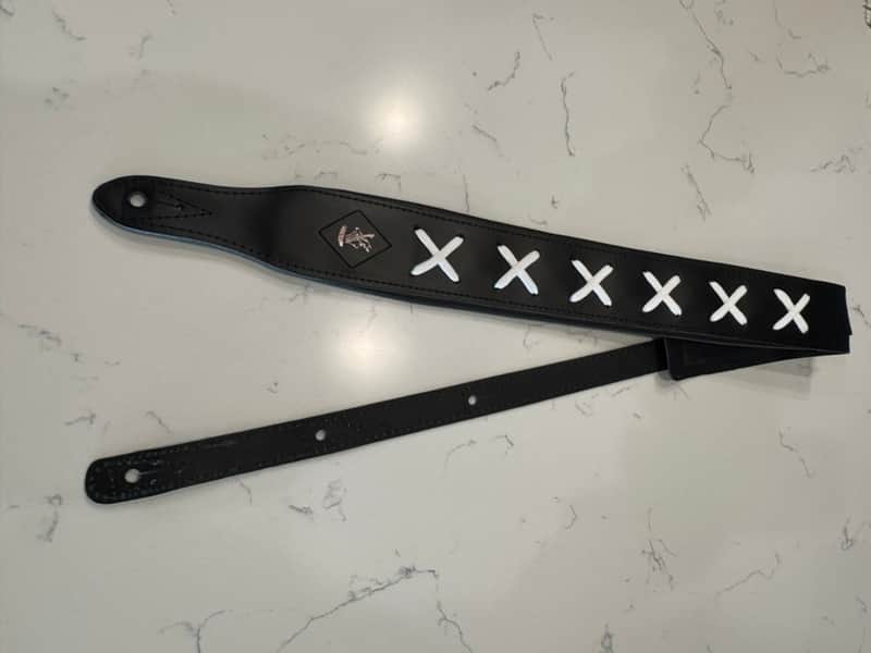 Minotaur Dave X Black Leather Guitar Strap Handmade in Europe New, David Gilmour image 1