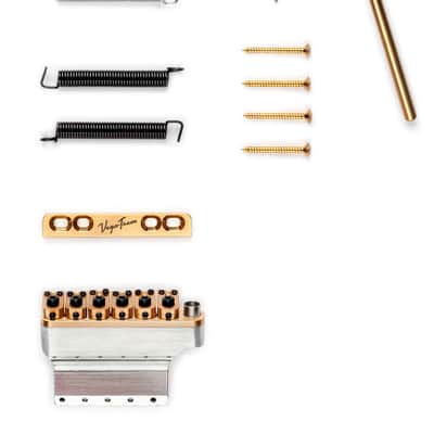 Vega Trem Ponte Tremolo Per Chitarra Elettrica 6 Viti   Dorato Satinato   Vt1 G Std image 3