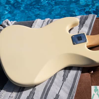 Edwards by ESP  E-JB-130ALR  - Vintage White - 70's Jazz Bass Style Reissue - Made in Japan - Pro Set Up w Perfect Frets/Action/Intonation! image 3