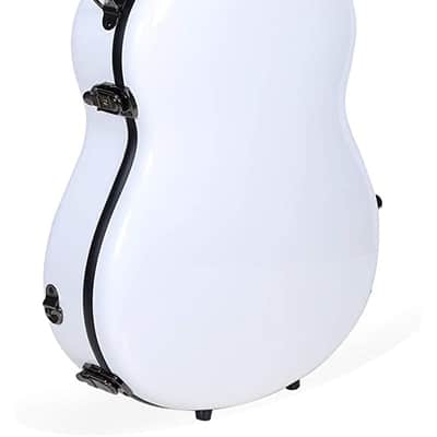 Crossrock Classical Guitar Hard Case Strong Lightweight Deluxe Fiberglass Hardshell in White image 1
