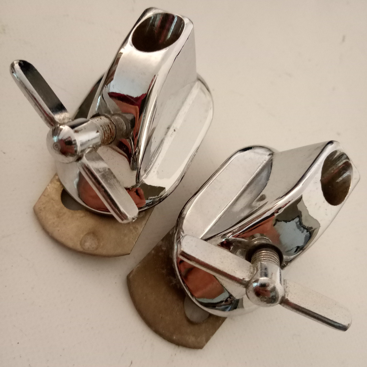 Slingerland Bass Drum Spur Mounts Vintage 60s-70s Sound King Chrome Disappearing — main photograph