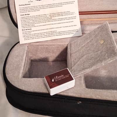 UNMARKED CUSTOMIZED 4/4 VIOLIN WITH CASE/BOW/ROSIN/BOOKLET - COOKIES AND CREAM FINISH image 2
