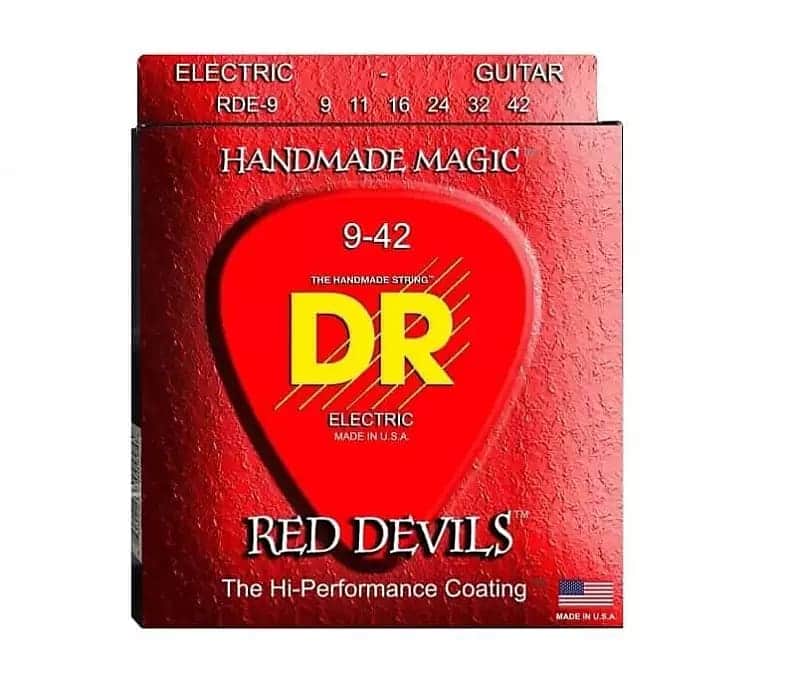 DR Strings RDE-9 Red Devils-Extra-Life Red Coated Electric 9-42 image 1