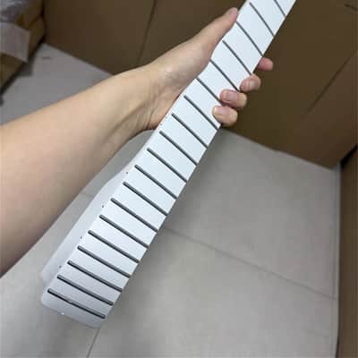Reverse Head Stainless steel 22fret White Gloss Maple Electric Guitar Neck image 6