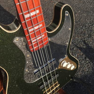 salty stevie Jazz Bass 2021 Green Metal Flake image 3