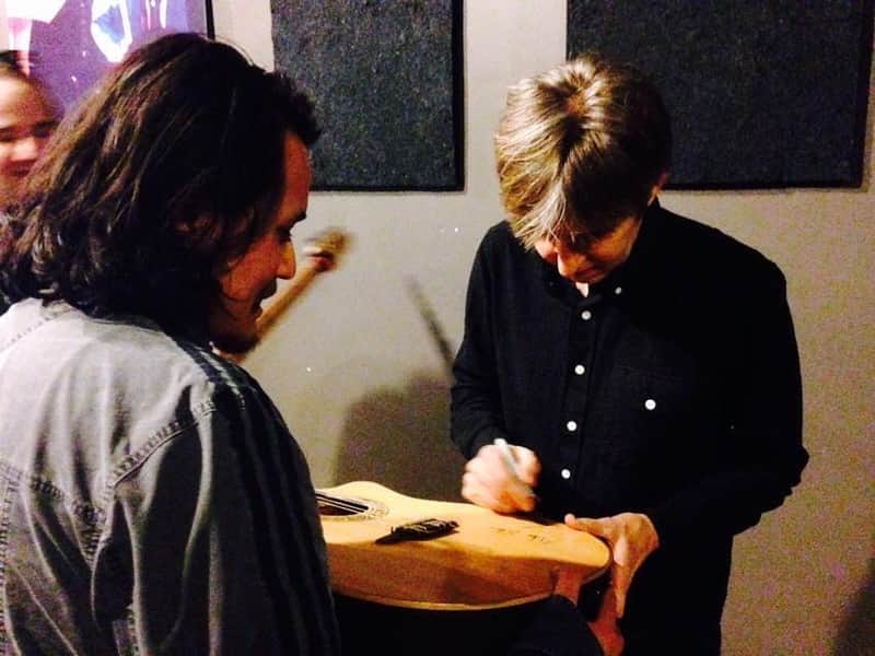 Luna guitar (damaged) signed by Mike Stern and Eric Johnson image 1